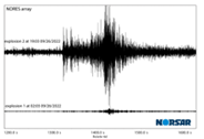 Das Bild zeigt einen Seismographen Plot der Nordstream Sprengungen.